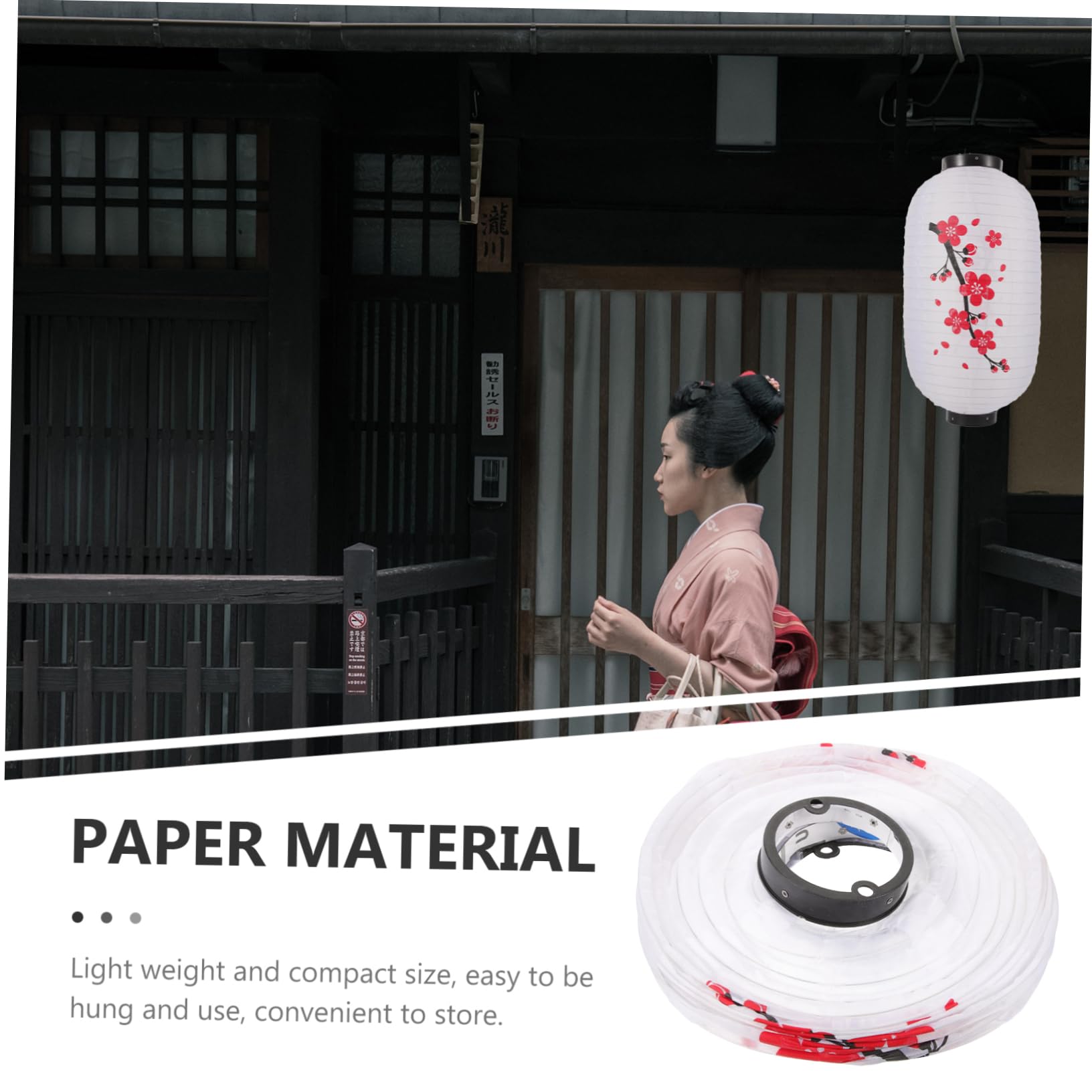 SUPVOX Japanese Silk Lantern Hanging Decor Traditional Japanese Plum Lantern for Restaurants and Festivals for Outdoor and Indoor Decoration