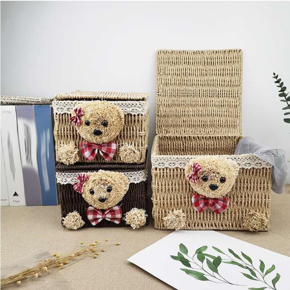 専用です！★アタ★ふた付きバスケット ちどり産業 バスケット ふた付き PPテープバスケット 約 幅38.2