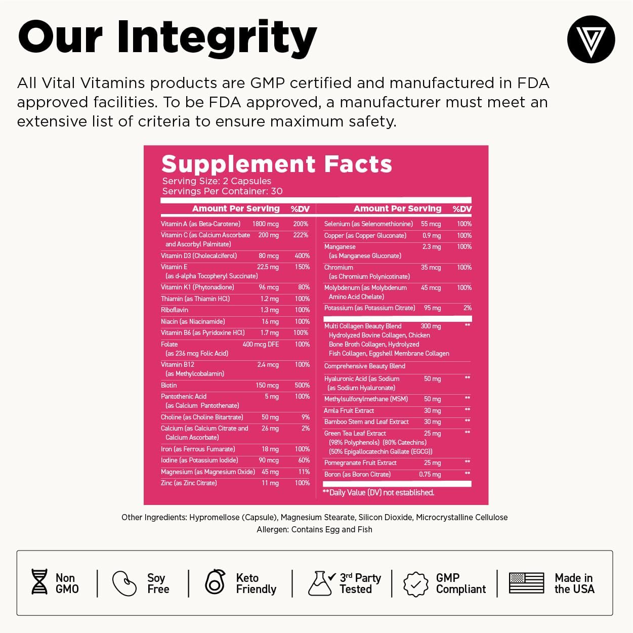Vital Vitamins Multi Collagen Capsules + Women's Multivitamin Complex