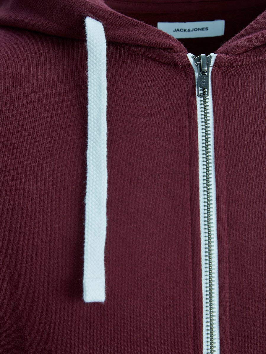 JACK&JONES Jjeholmen Sweat Zip Hood Noos Felpa con Cappuccio, Rosso (Port Royale Fit: Reg Fit), XL Uomo