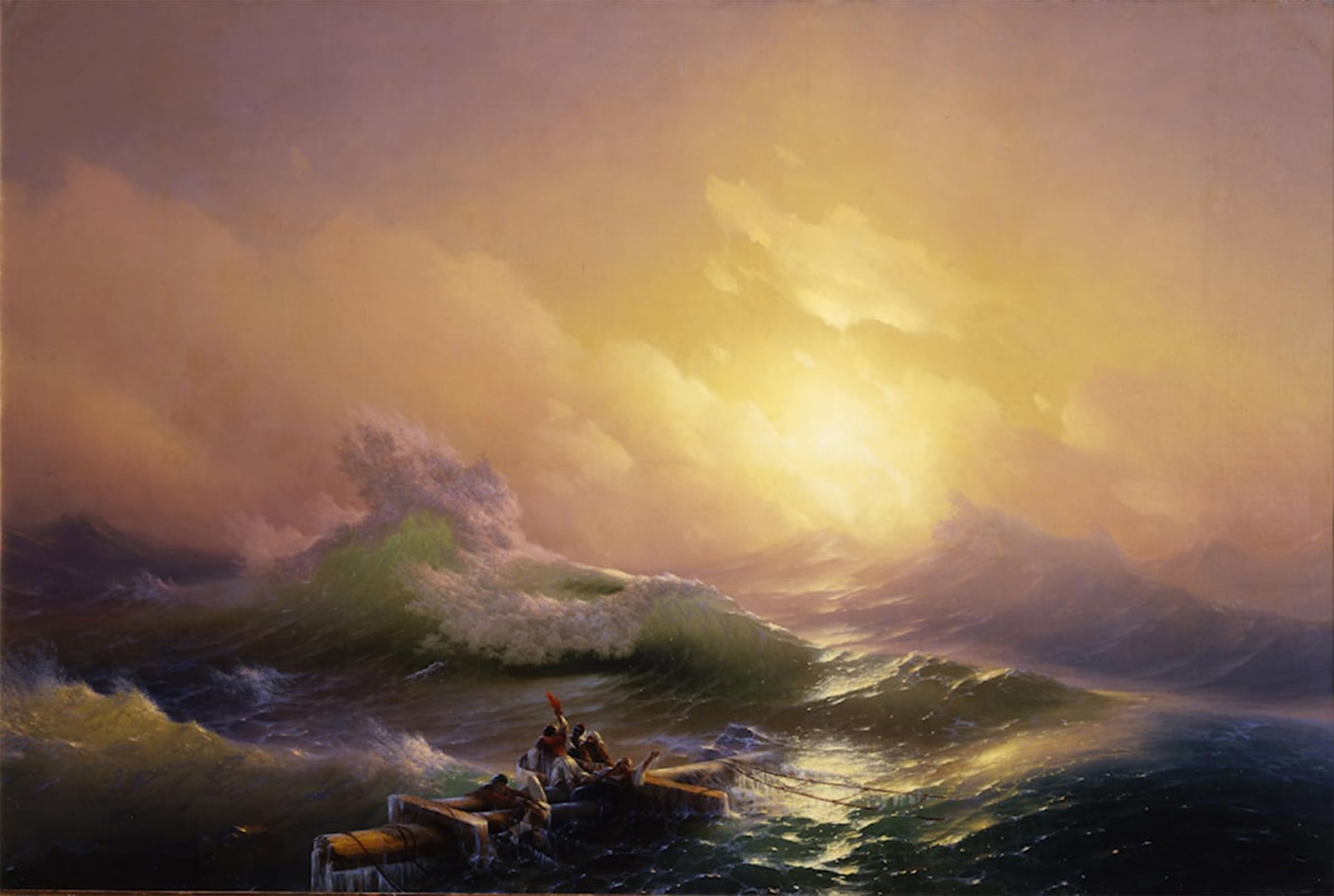 Artxlxxbn No Frame Famous Painting Art Wall Decor Abstract Art Picture The Ninth Wave By Ivan Constantinovich Ayvazovsky Animal Pictures For Home Decor 60X90cm