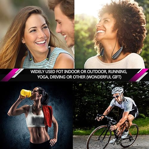 Miniatura 6 de Auriculares Bluetooth, auriculares con banda para el cuello plegables y inalámbricos mejorados con auriculares retráctiles, auriculares estéreo con