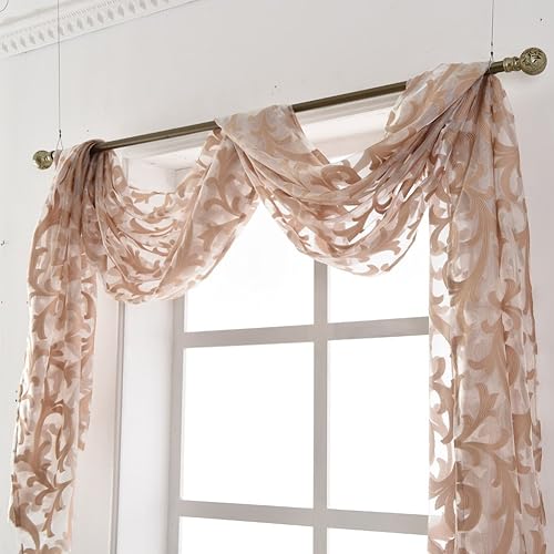 Miniatura 2 de NAPEARL Cenefa de bufanda, bufanda de jacquard de estilo europeo, cortina transparente decorativa para arco de boda, cama con dosel, cabecero,