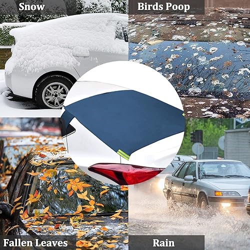 Miniatura 5 de Big Hippo Cubierta de nieve para parabrisas trasero para todo tipo de clima, cubierta de escarcha para ventana trasera 600D Oxford, accesorios de