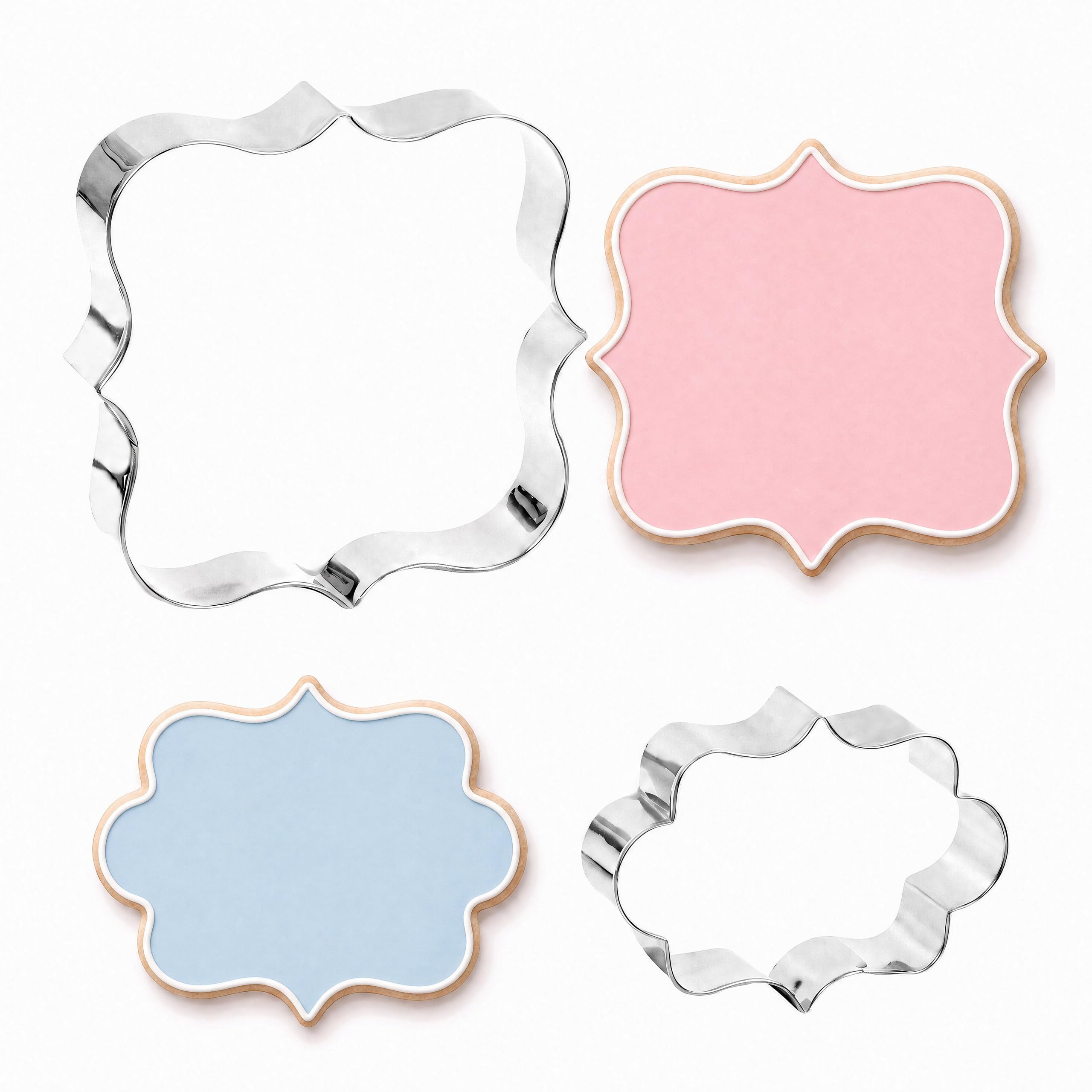 Bakerpan Stainless Steel Plaque Cookie Cutter for Baking - Set of 2