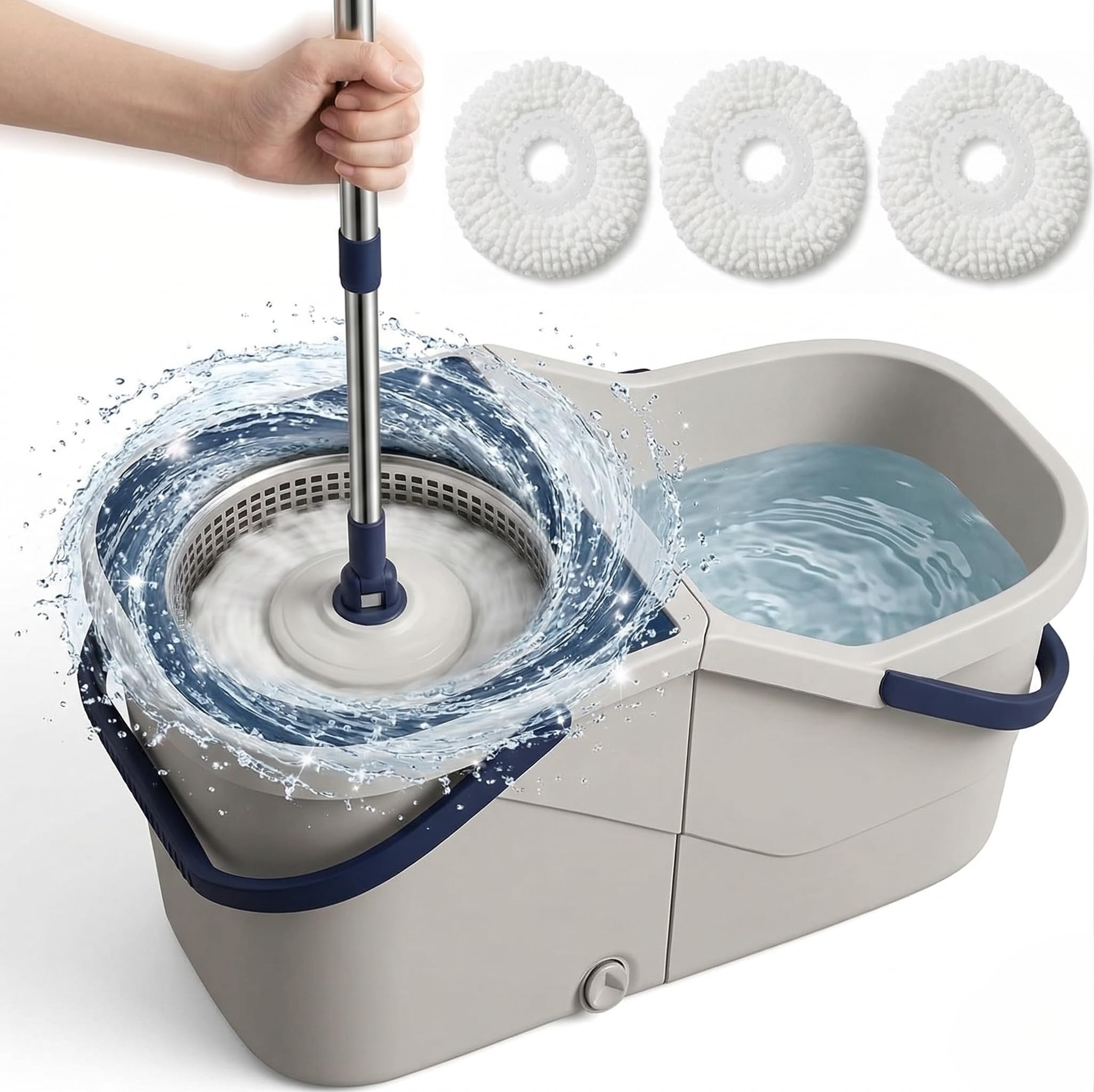 Ur Choice Creame Spin Mop And Bucket Set With Wringer