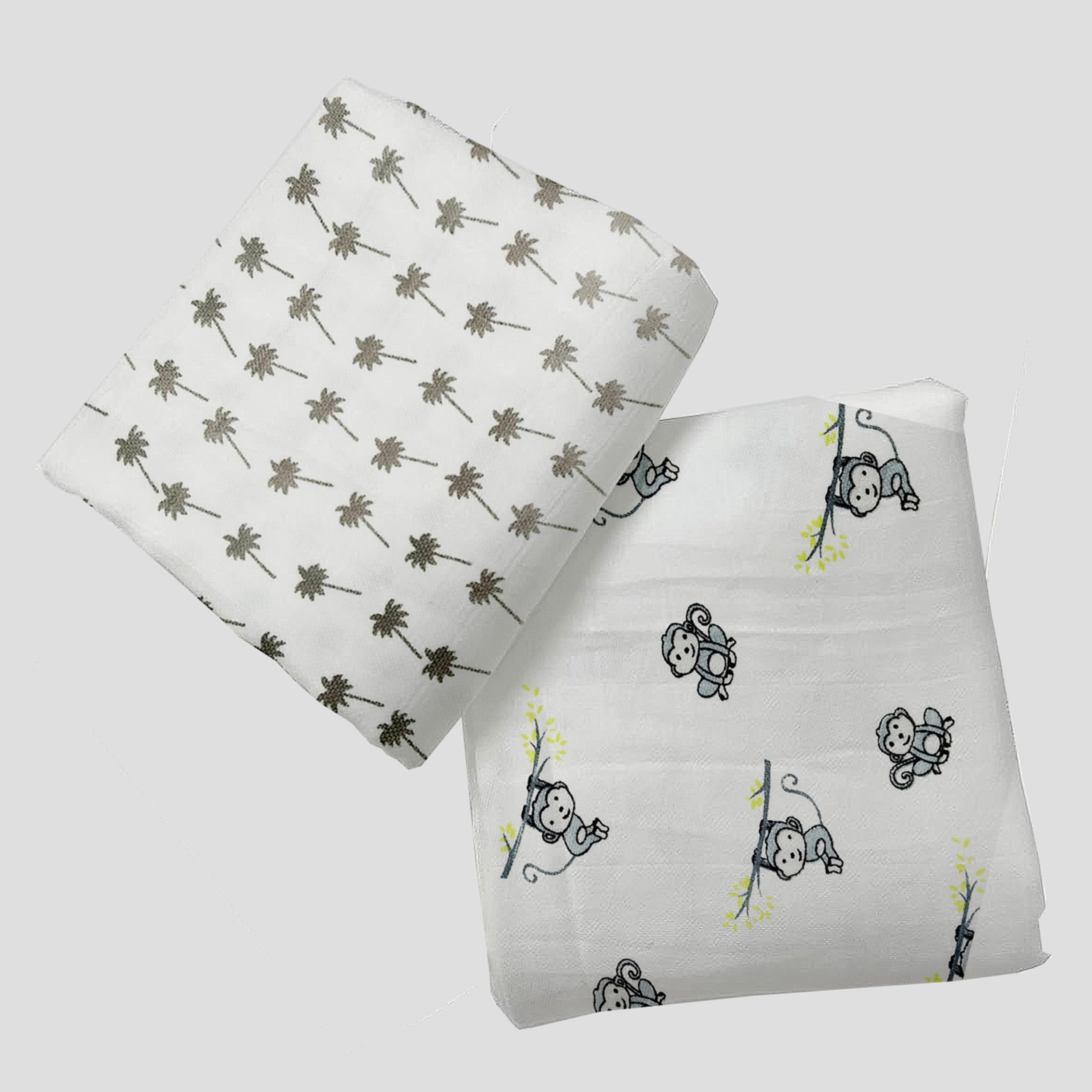 Organic Cotton Muslin Pack of 2 Baby Bath Towel Cotton Cloth Premium Baby Washable, Reusable, Absorbent, Extra Soft 120 X 120 Cm_Coconut & Monkey (B0D11SPZ8H) Amazon Price History, Amazon Price Tracker