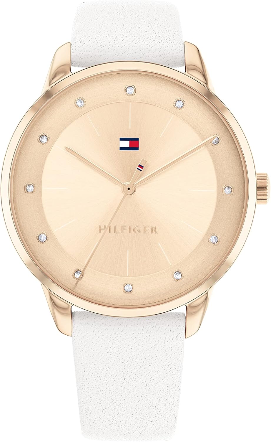 Tommy Hilfiger Orologio Analogico al Quarzo da Donna con Cinturino in Pelle Bianco - 1782543