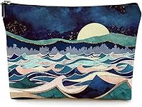 Vista 18 de Pequeña bolsa de maquillaje para bolso Linda bolsa de lona impermeable de cosméticos para mujeres, con cremallera, bolsa de viaje para artículos