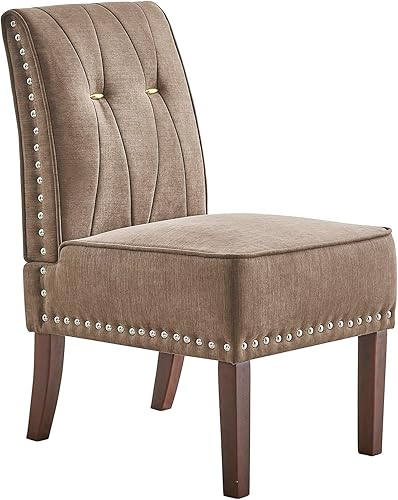 DRM'SCUUM Sillas de comedor altas tapizadas de tela Parsons con respaldo alto, color marrón