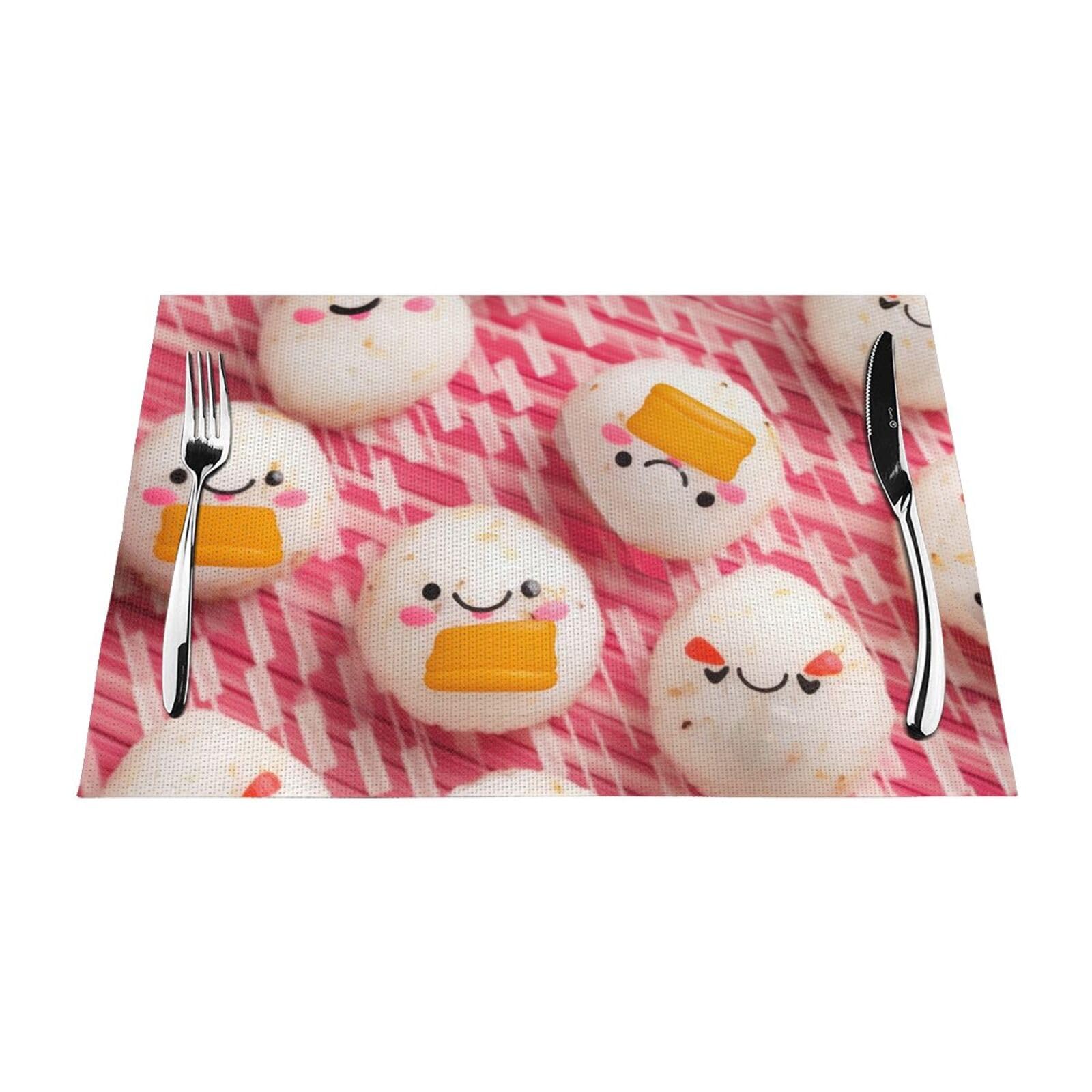Set de table tissé boules de riz résistant pour repas quotidiens en famille