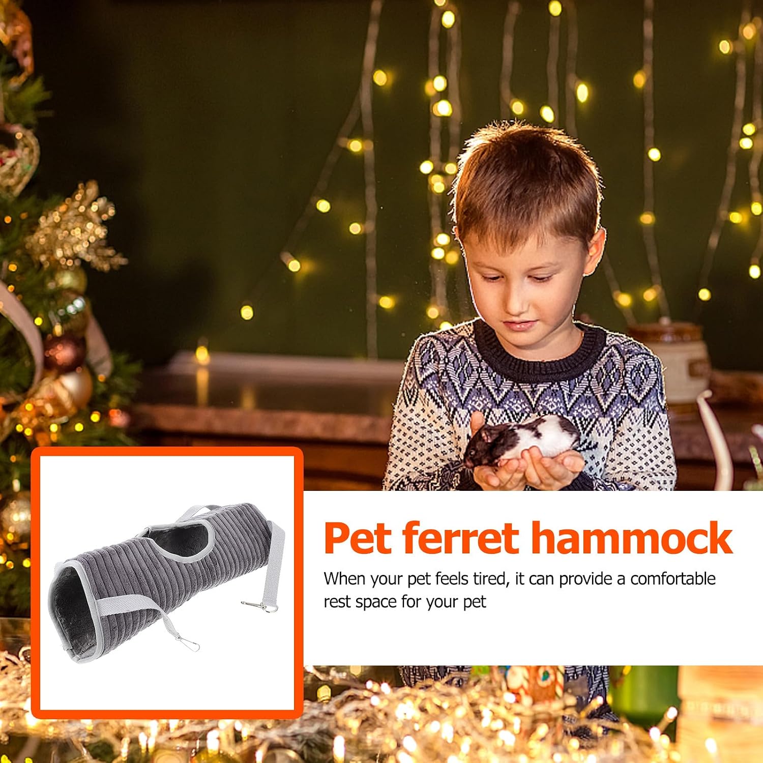 VICASKY Small Animal Hanging Nest and Pet Sleeping Bed Gray Hammock Hanging Cage Bed for Ferret Hamster Squirrel for Small Pets