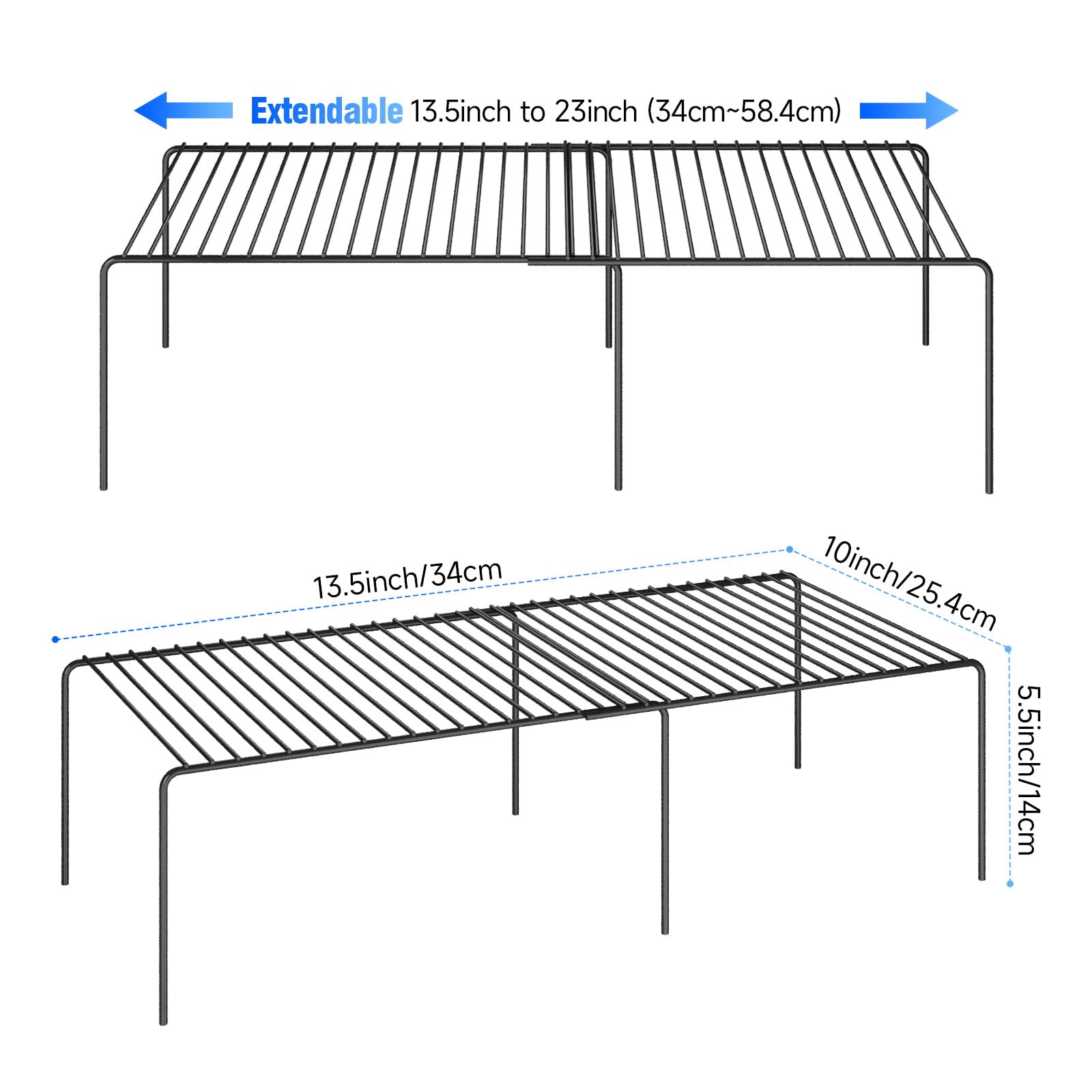 Estante de almacenamiento extensible, organizadores y almacenamiento de despensa, estante ajustable de alambre de metal inoxidable para especias, estantes de almacenamiento de cocina que ahorran