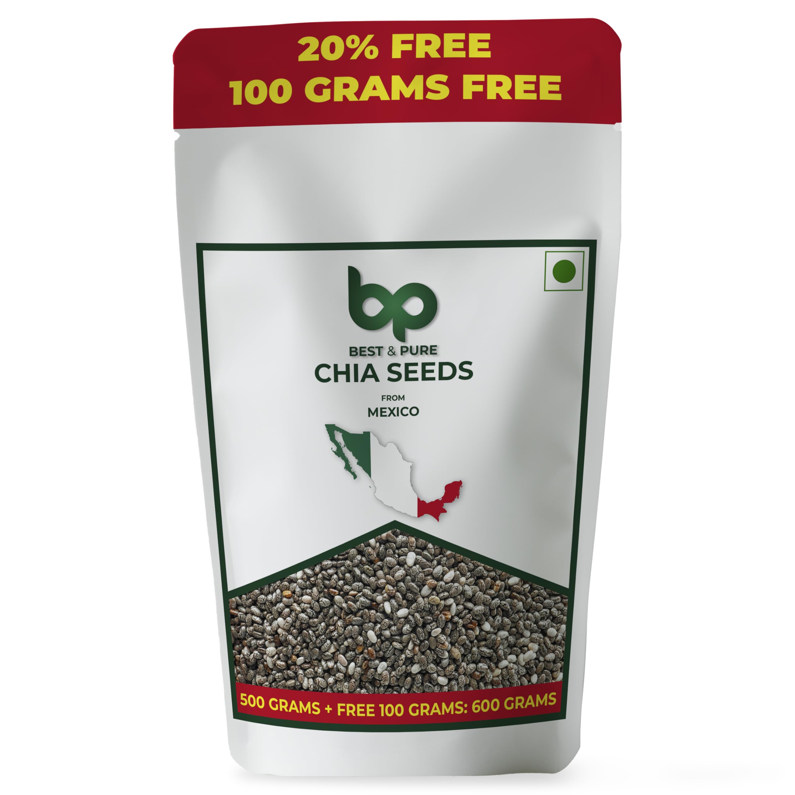 Best & Pure | Chia Seeds from Mexico | Super Bold Size | Clean | 100% Raw & Clean Seeds For Eating | Superfood | 600 Grams (B0D9KVTJ5W) Amazon Price History, Amazon Price Tracker