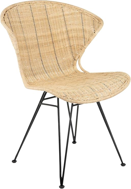 KOUBOO Jaro Rattan Metal Legs, Natural Color & Black, Set