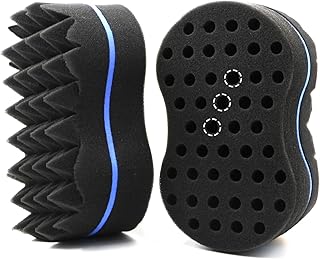 فرشاة إسفنجية للشعر من RioRand ، فرشاة ماجيك باربر تويست كيرل إسفنجية مثبتة على شكل لفائف أفرو أداة العناية بالتورنادو (قطعتان) - قد يختلف اللون