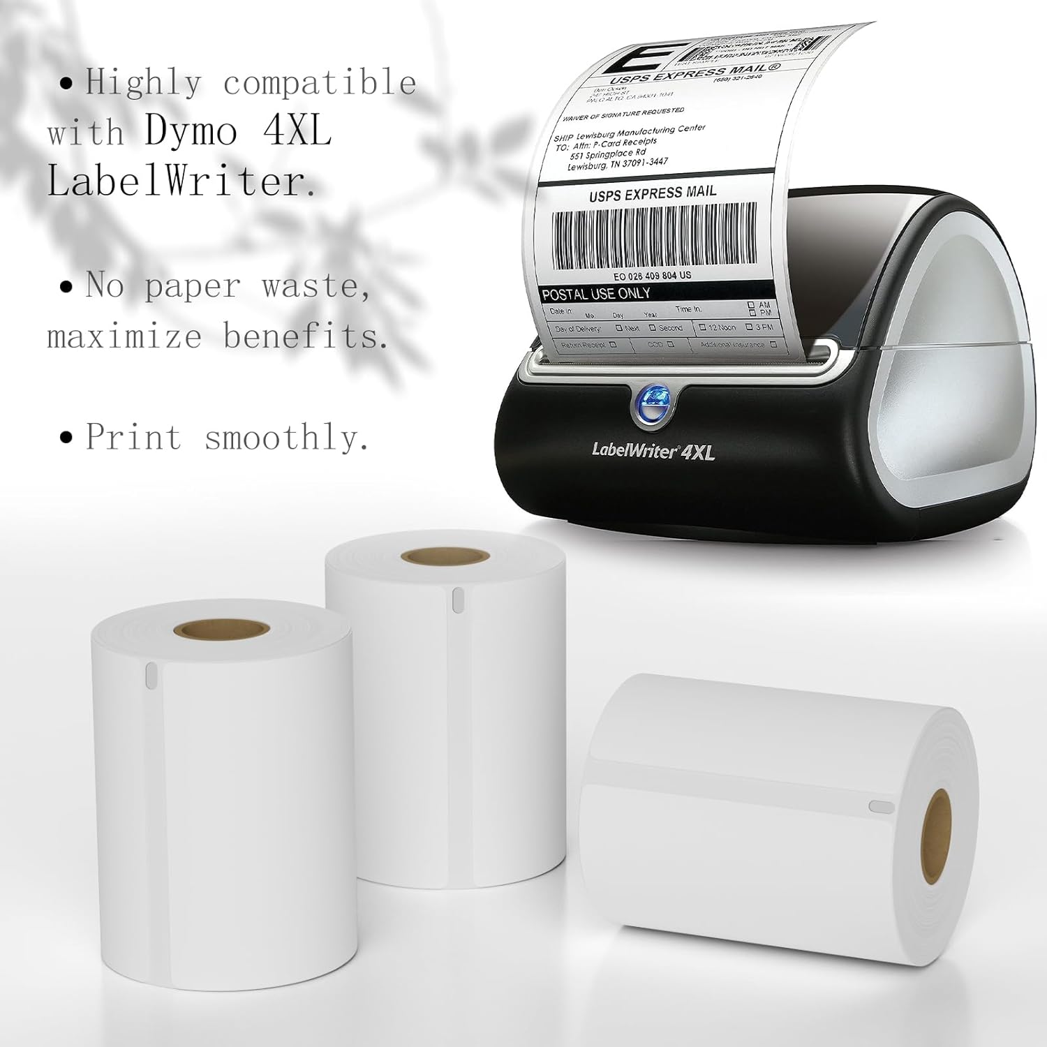4"x6" (20 Rolls) BESTIKER Direct Thermal Shipping Labels Compatible with 4XL Label Writer 1744907, 1755120, Perforated Postage Label Paper for Thermal Printer, 220 Labels/Roll