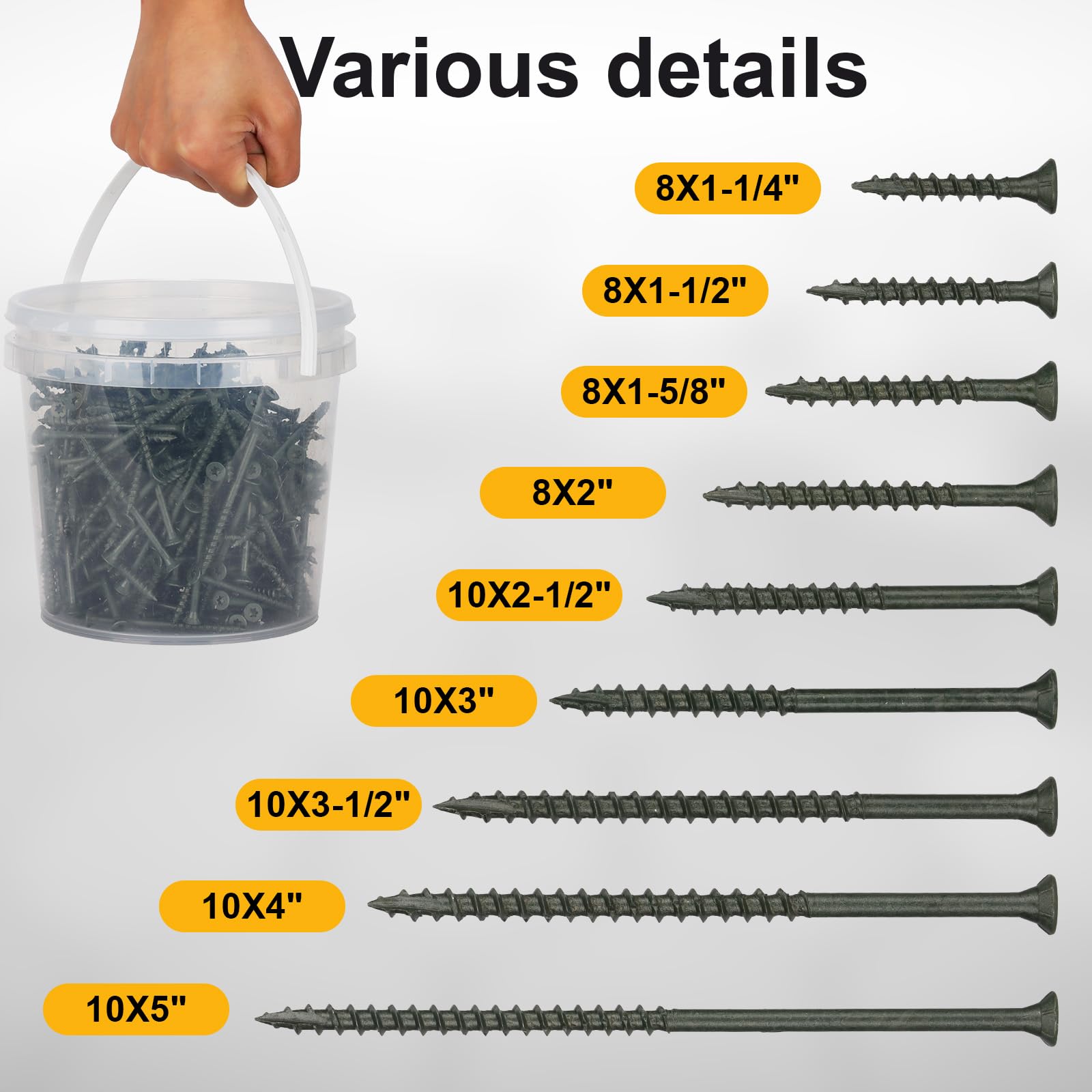 Bobibbi Deck Screws #10 x 3" - 5lb Pack -3