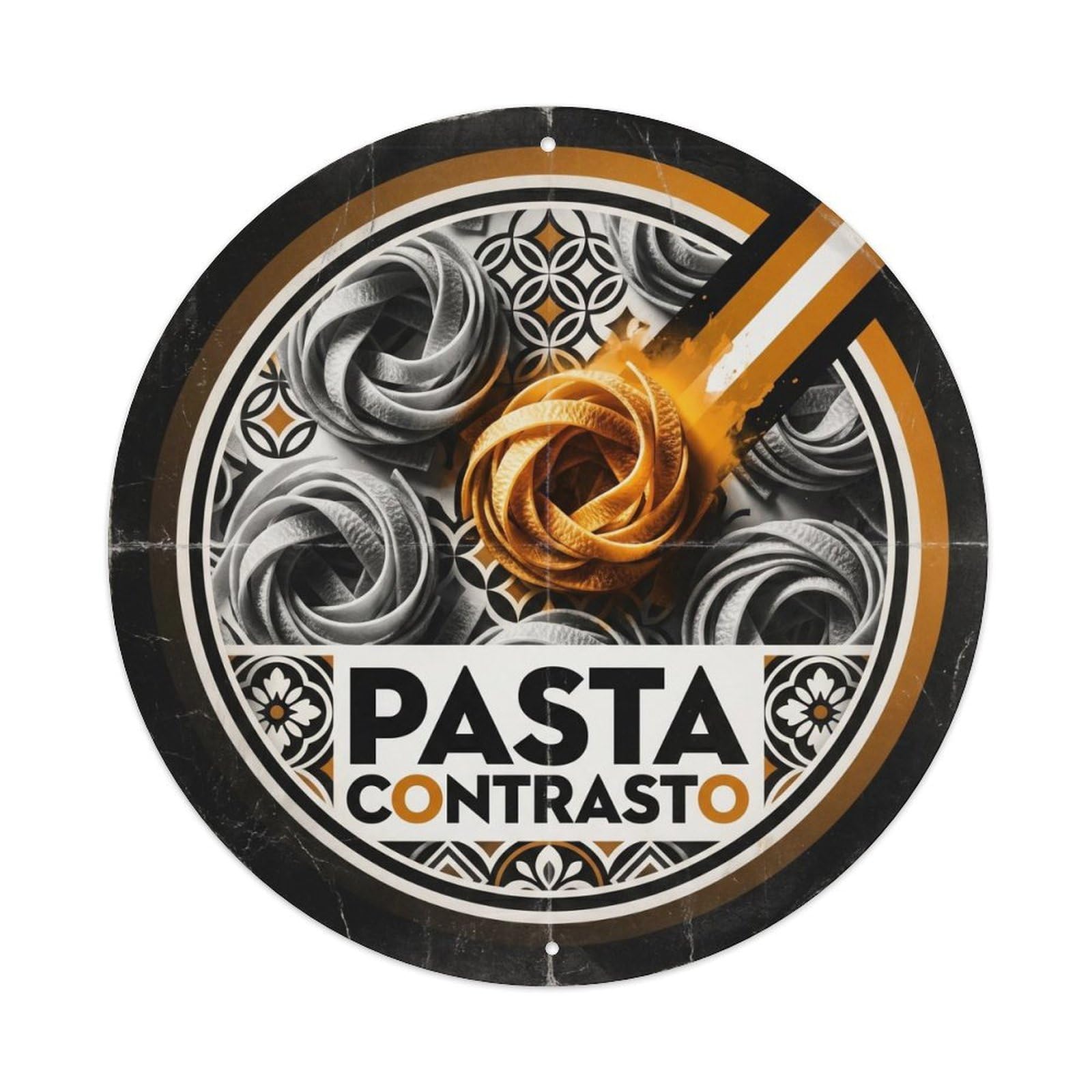 Restaurant Cuisine Pasta Monochrome Italy Travel Metal Tin Sign