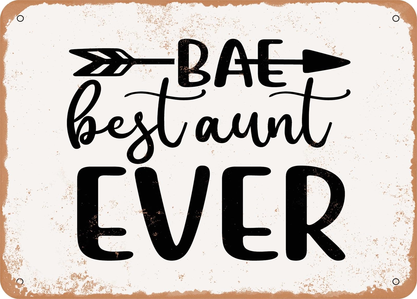 Miaomansenstore Metal Sign - Bae Best Aunt Ever - 3 - Vintage Look Sign Home Decor