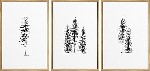 Miniatura 80 de SIGNLEADER Lienzo enmarcado para pared, juego de arte de collage de polígonos retro marrón tostado, ilustraciones con formas abstractas, arte