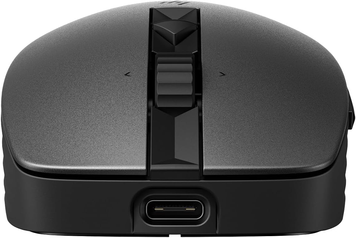 HP 710 Mouse | Rechargeable via USB-C | 6 Buttons | 3000 DPI | Silent | Up to 90 Days Battery Life | 2.4GHz Dongle or Bluetooth | 84g | Black