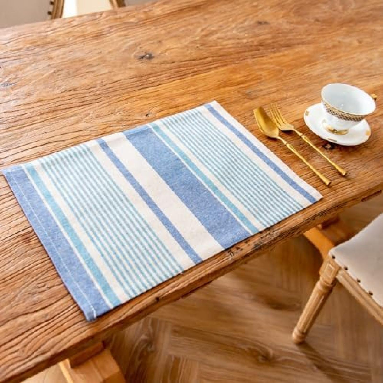 Set de table résistant à la chaleur et antidérapant lavable en coton lin lot de 4