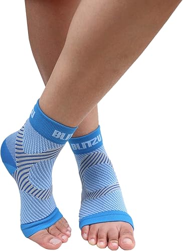 Miniatura 8 de BLITZU Calcetines de compresión para fascitis plantar para mujeres y hombres, la mejor tobillera y calcetines nano para uso diario, proporciona