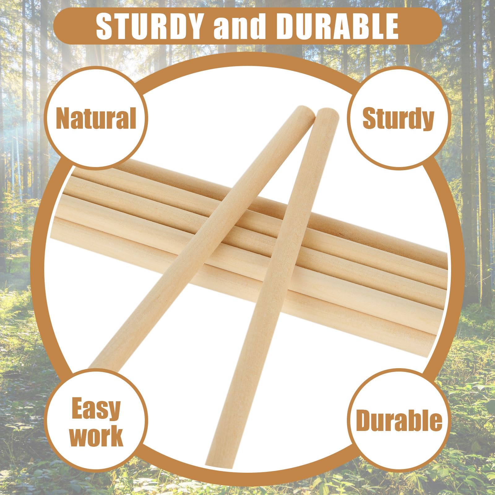 F Fityle 100 Pezzi Bastoncini Quadrati di Legno Non Finiti, Piccole Strisce di Tassello Lisce Lisce, per Arti Decorazione Domestica Arti per, 300 CM