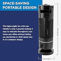 Vista 2 de Westinghouse Ventilador de torre personal de 12 pulgadas, diseño compacto que ahorra espacio con función oscilante