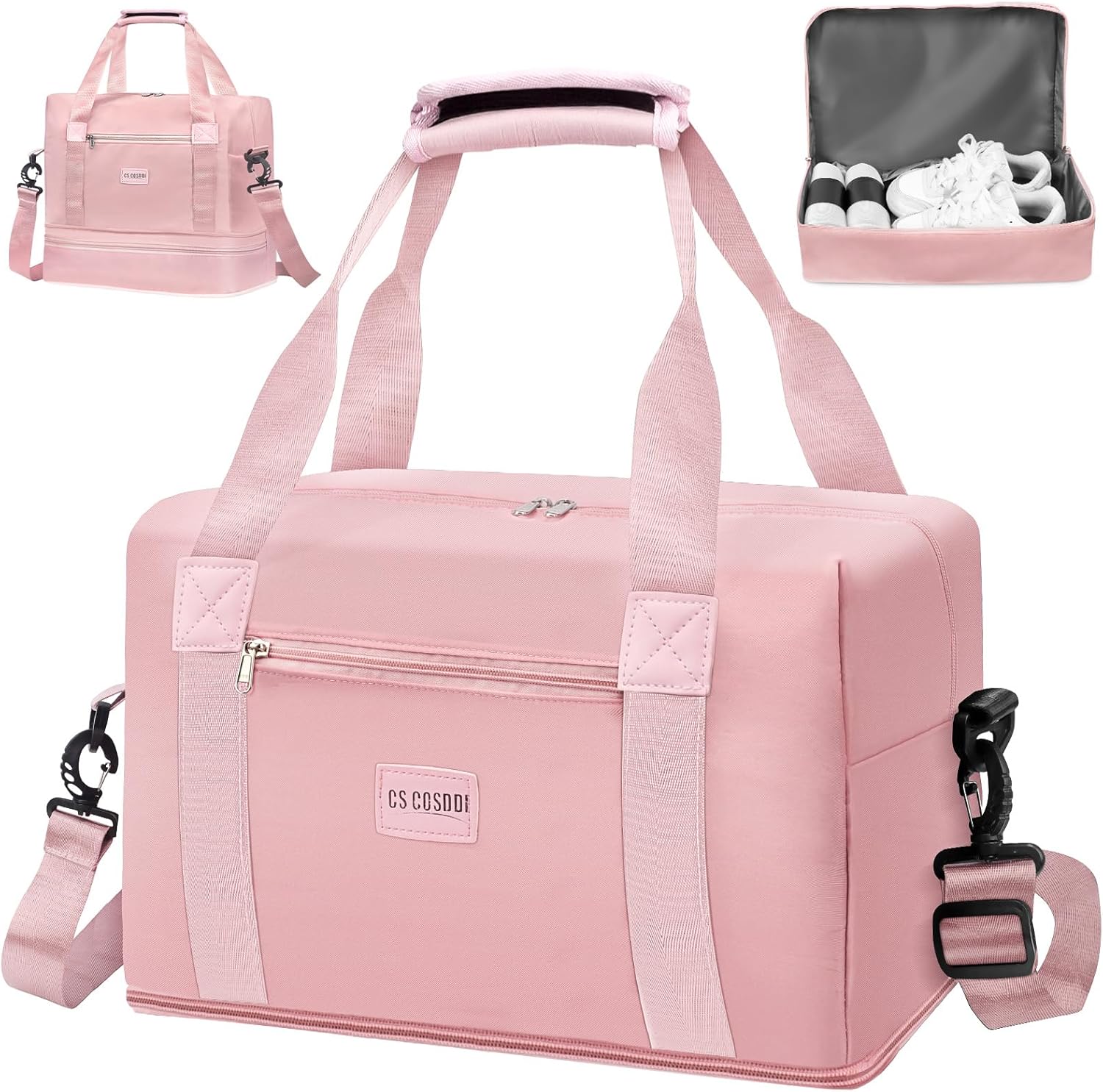 CS COSDDI Designed for Ryanair Cabin Bag 40x20x25 Underseat Carry-ons Bag, Expandable for Easyjet Cabin Bag Travel Bag with Trolley Sleeve Weekend Overnight Bag Hand Luggage Bag for Women Men (Pink) CS COSDDI Designed for Ryanair Cabin Bag 40x20x25 Underseat Carry-ons Bag, Expandable for Easyjet Cabin Bag Travel Bag with Trolley Sleeve Weekend Overnight Bag Hand Luggage Bag for Women Men (Pink)