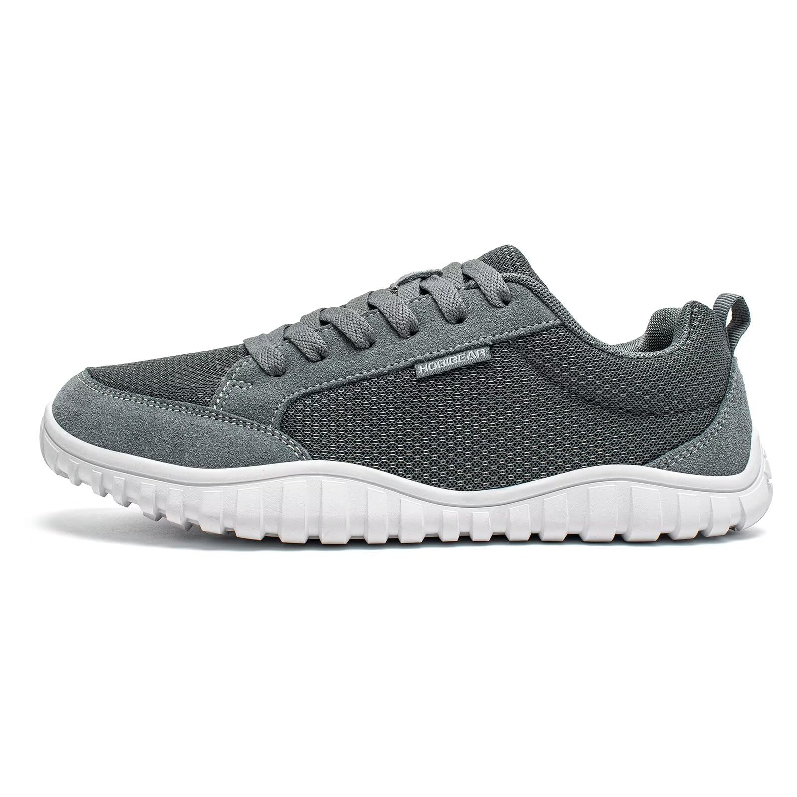 HOBIBEAR Unisex Wide Athletic Barefoot Shoes for Men Women Outdoor Trail Running Walking Shoe(Grey,12.5 Women/11.5 Men)