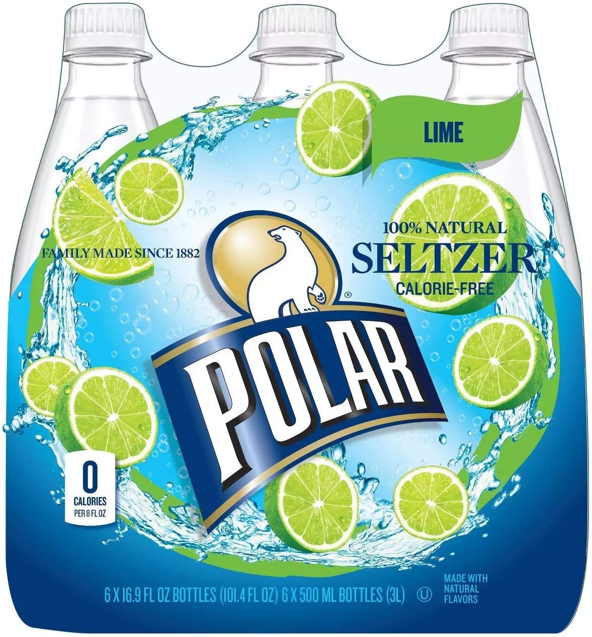 Polar 100 Natural CalorieFree Seltzer Water, 500ml (16