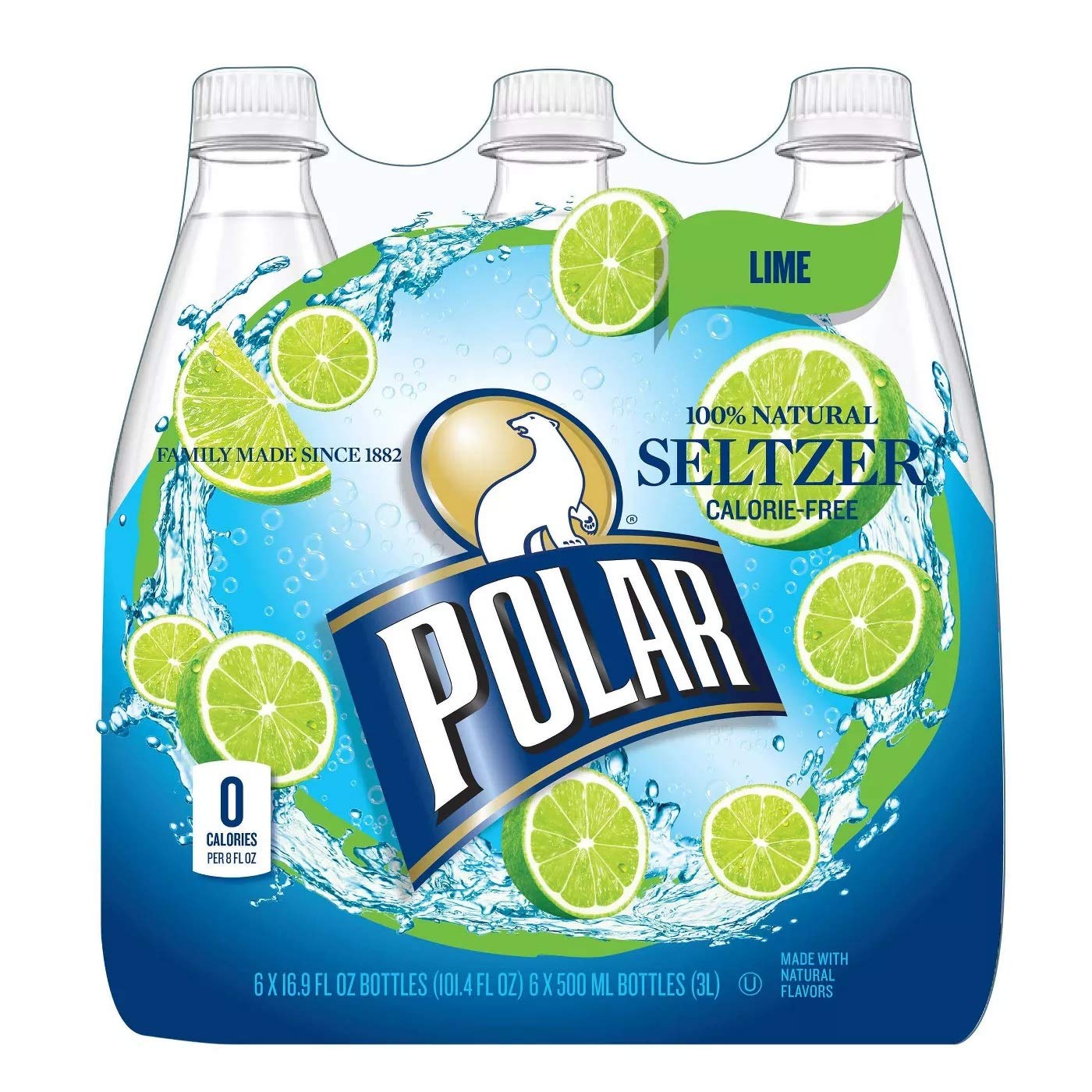 Polar 100 Natural CalorieFree Seltzer Water, 500ml (16