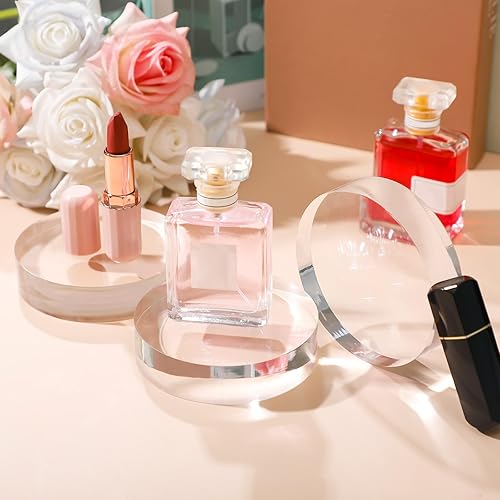 Miniatura 6 de Paquete de 4 bloques acrílicos para exhibición, pedestal transparente, borde pulido, acrílico pulido, bloque elevador, base de trofeo, pedestal para