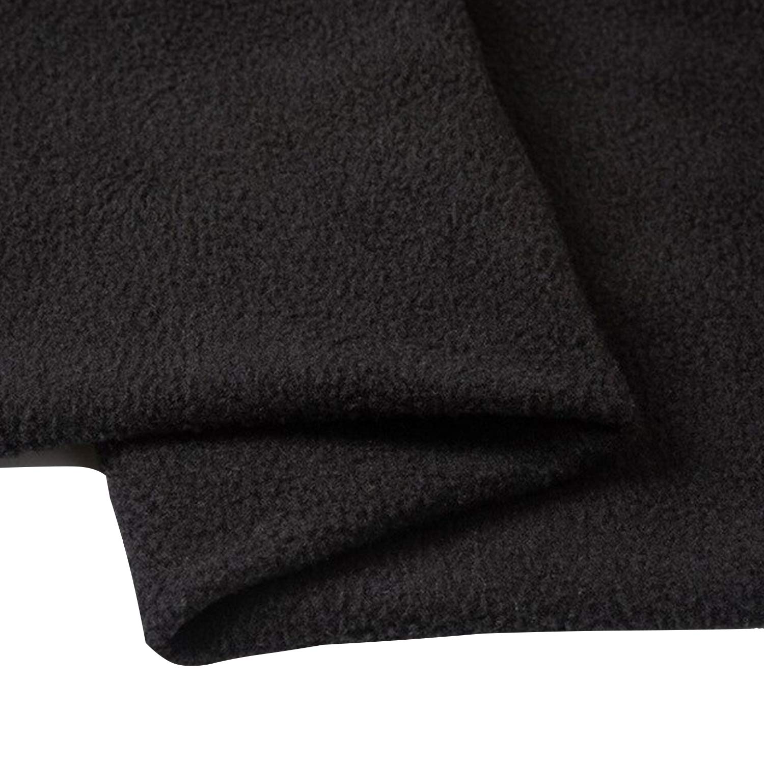 FABRICS KING ONLINE Antipil Polar Fleece Fabric, 58" (147cms) Wide Quality Warm Soft Pile Material, Patchwork Polyester Plush Fleece Cloth for DIY Sewing Handmade Sold by The Metre (Black, 1 Metre)