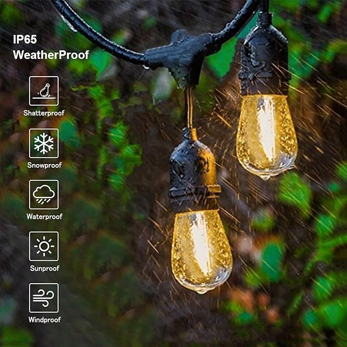 Luces Led Exterior 50ft Svater 16 Bombillos S14 E26 2700k miniatura 7