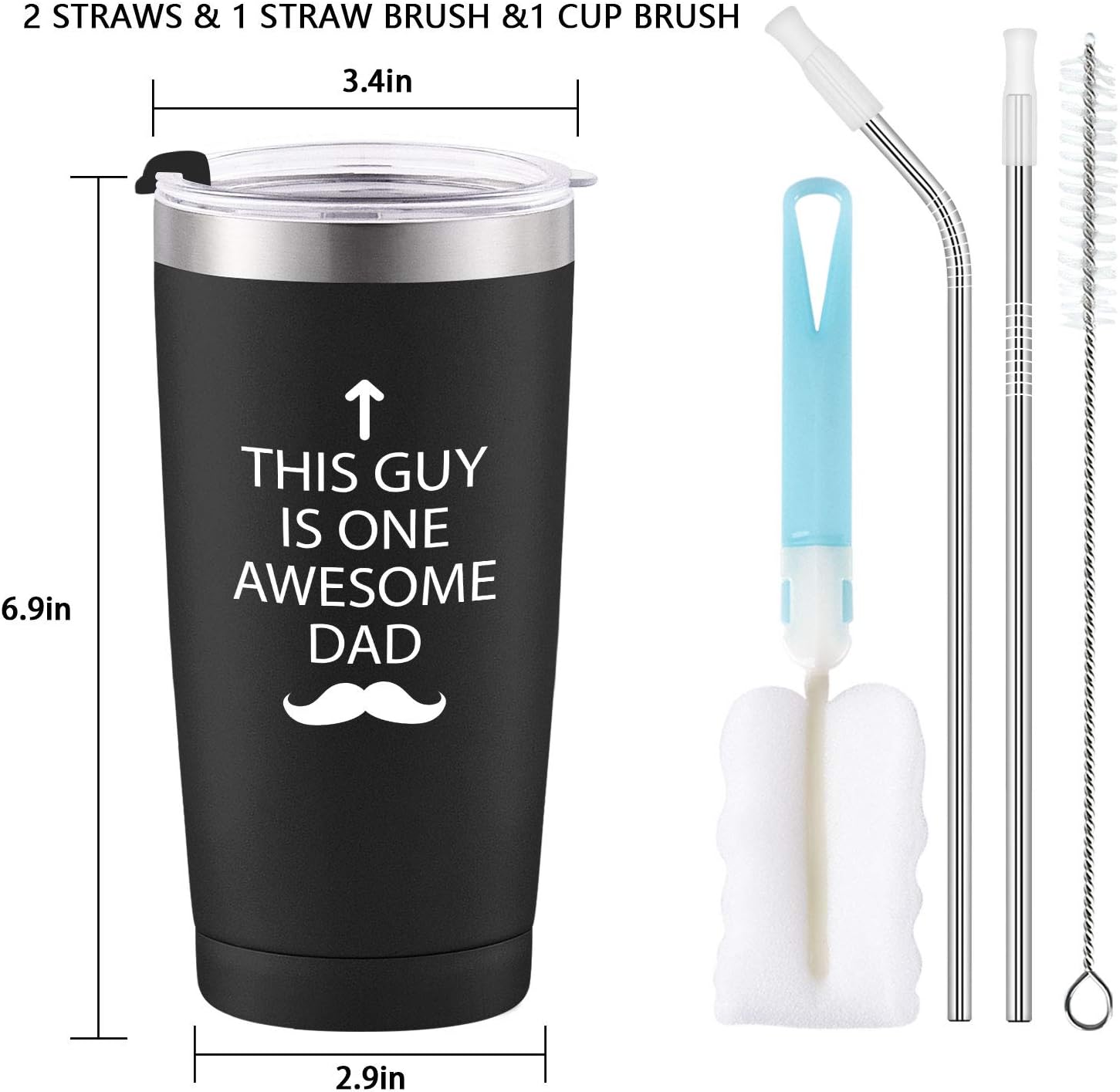 🔥 Crazy Deals This Guy Is One Awesome Dad Travel Tumbler Best Dad Tumbler Funny Birthday Christmas Gifts for Dad Grandpa Husband Men Father's Day, 20 Oz Insulated Stainless Steel Tumbler, Black Promo Discount Up To 70% Off This Guy Is One Awesome Dad Travel Tumbler Best Dad Tumbler Funny Birthday Christmas Gifts for Dad Grandpa Husband Men Father's Day, 20 Oz Insulated Stainless Steel Tumbler, Black