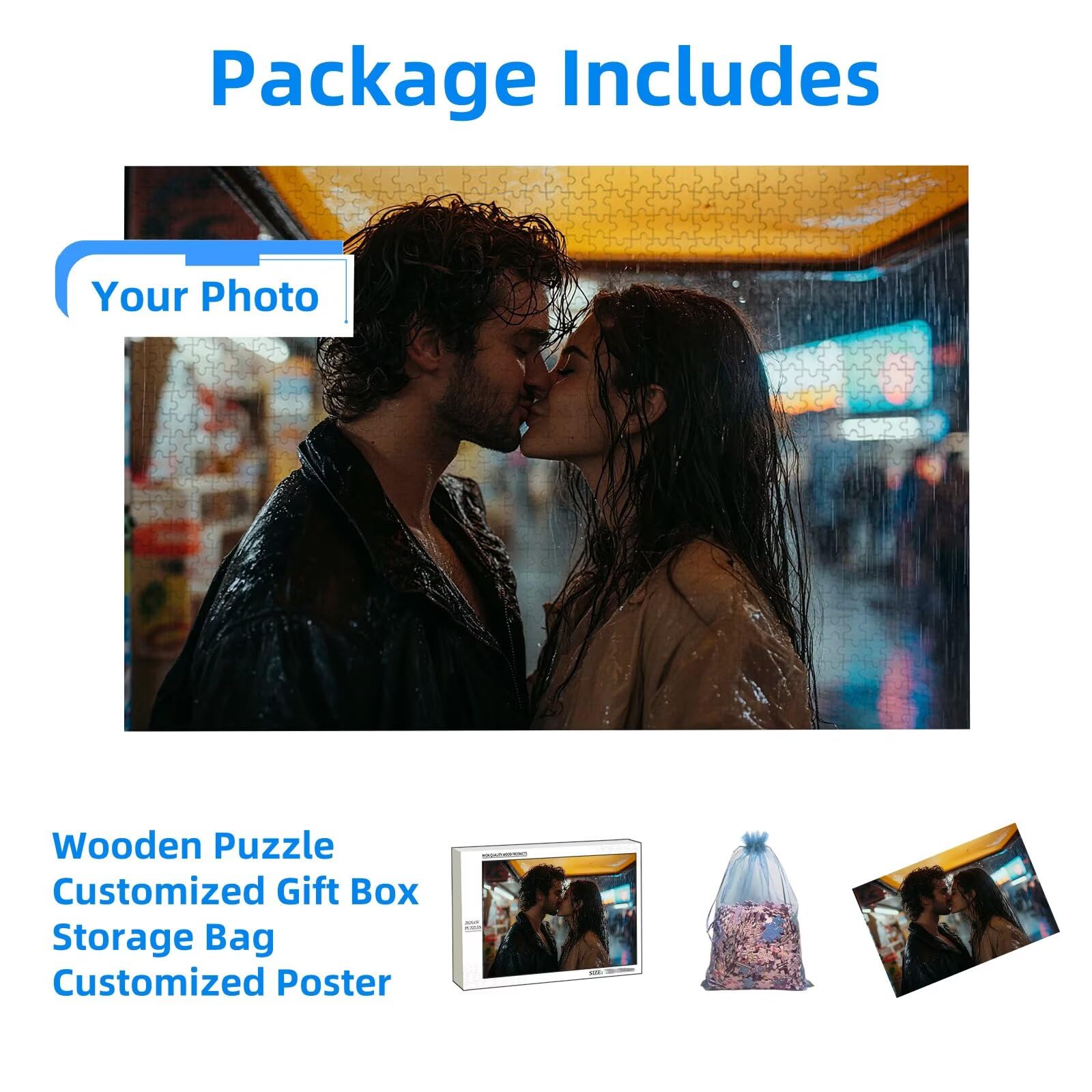 Puzzle Personalizzato con Foto 1000/1500/2000/3000/4000/5000 Pezzi, Crea il Tuo Puzzle Personalizzato con Foto, Idea Regalo con La Tua Foto Preferita, per Gioco Adulto/Familiare, Amici, Regali, D-5