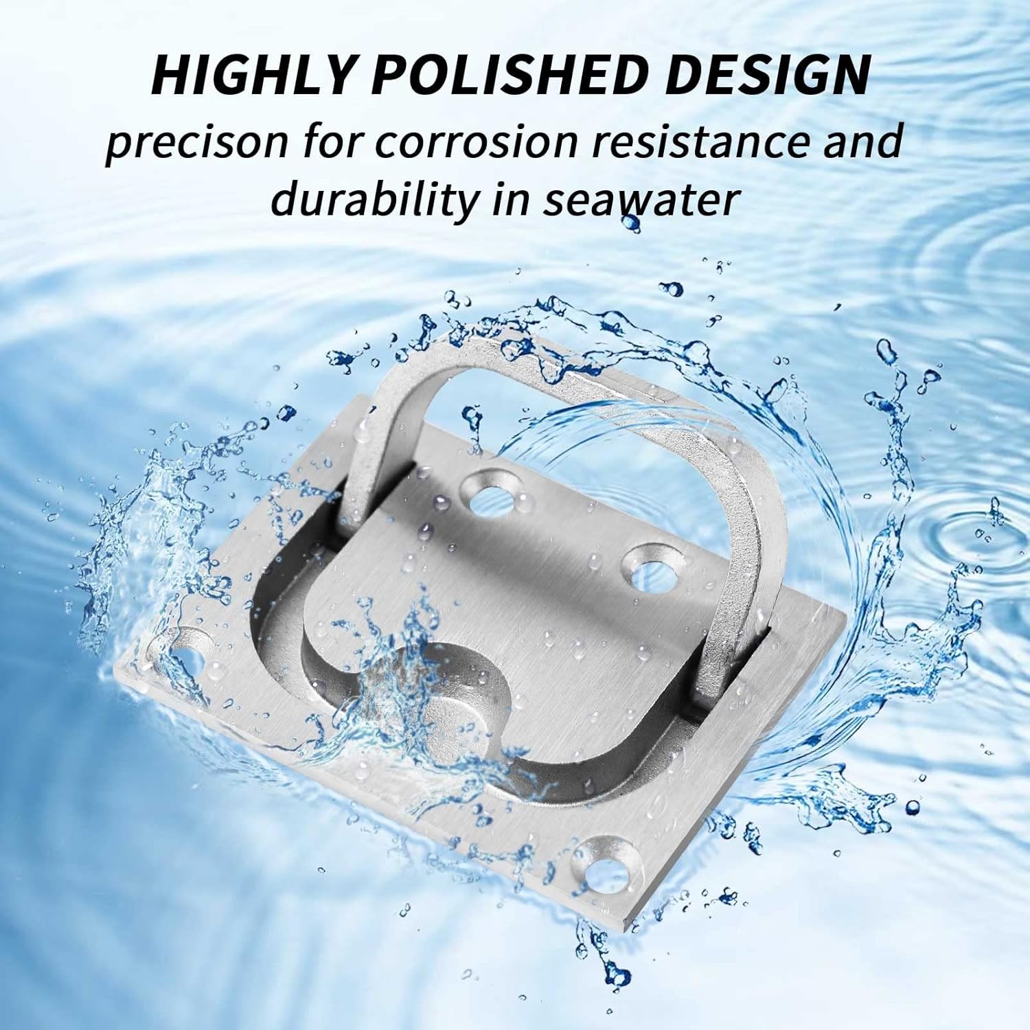 Stainless Steel Hatch Pull Flush Lift Solid Boat Ring Hatches Handles for Boat Deck Hatch Flush Ring Pull Home Furniture Drawer Cabinet Recessed Lid Handle (2 Pack of Flush Ring Pull)
