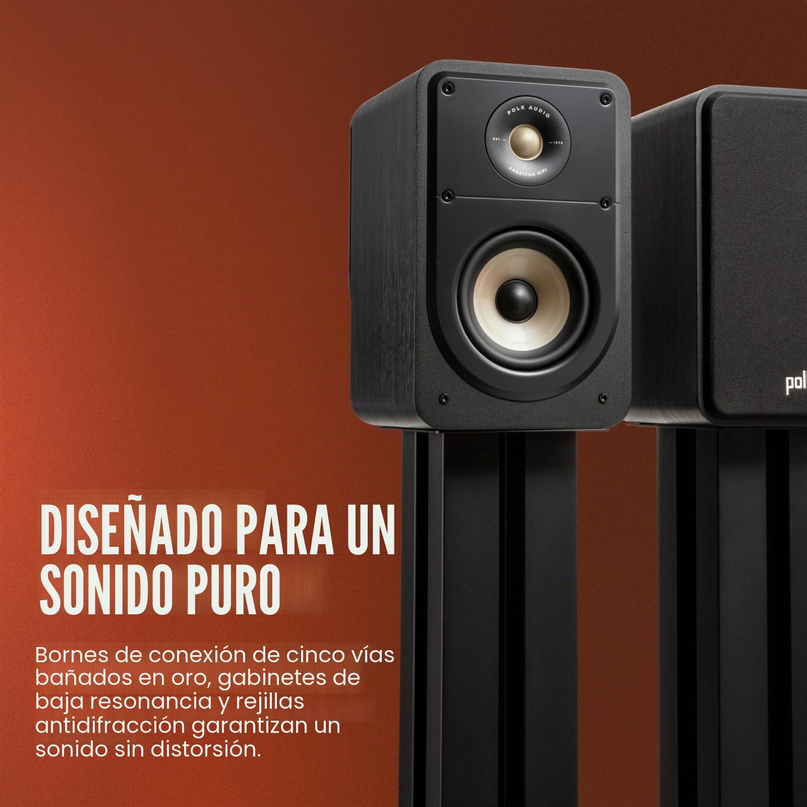 Polk Audio Signature Elite ES15 - Altavoces para estantería, Altavoces de Alta fidelidad para Sistema de Sonido de Cine en casa, Audio de Alta resolución, Color Negro