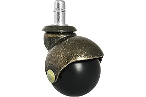 2" Antique Brass Ball Caster Wheel Set for Office, Gaming, & Executive...