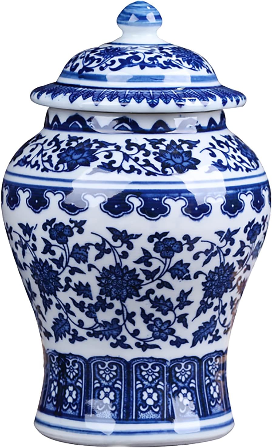 Blue and White Porcelain Vase 20×13 cm,China Ming Style,Handmade Decorative Vase,for Home Decor, Living Room, Bedroom and Mantel