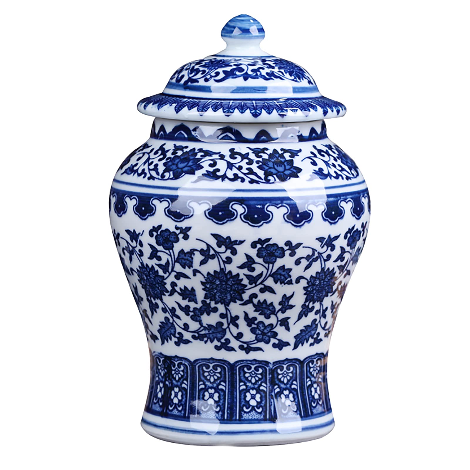 Vase style Ming porcelaine bleu et blanc 20cm cadeau decoration maison
