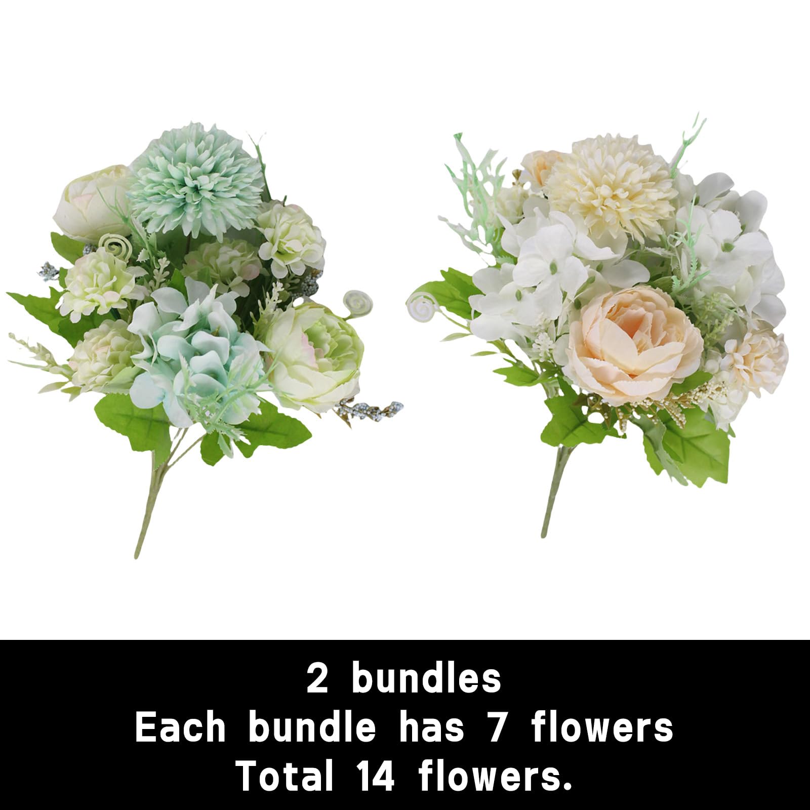 astylishome Artificial Flower 14 pcs Fake Flowers that Look Real with Single Long Stem Faux Bouquet for Wedding Home Party Decoration Centerpieces Multi Colors 2115 - Image 2