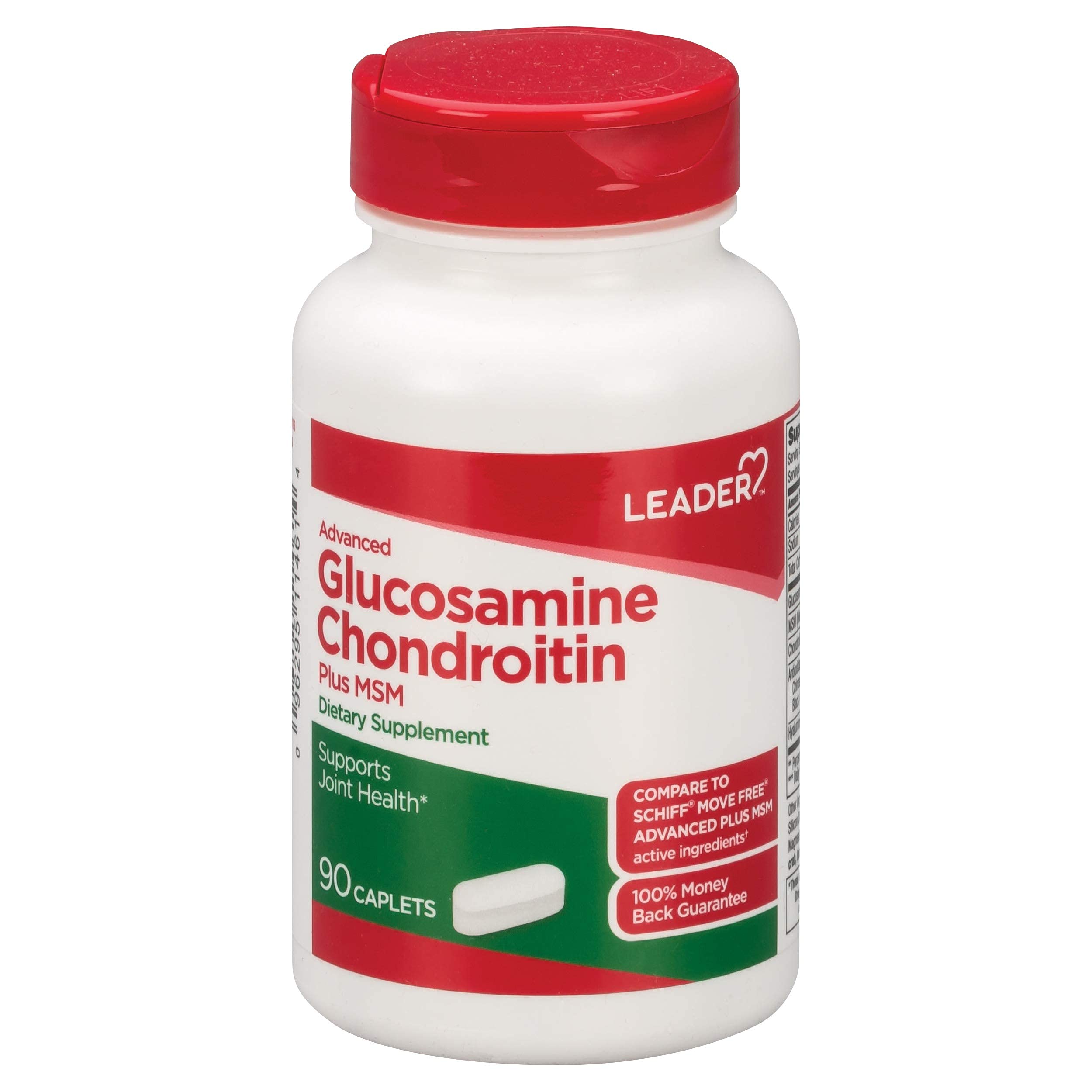 Advanced Glucosamine Chondroitin Plus MSM, Dietary Supplement, Compare to Schiff Move Free Advanced + MSM Active Ingredient 90 Caplets
