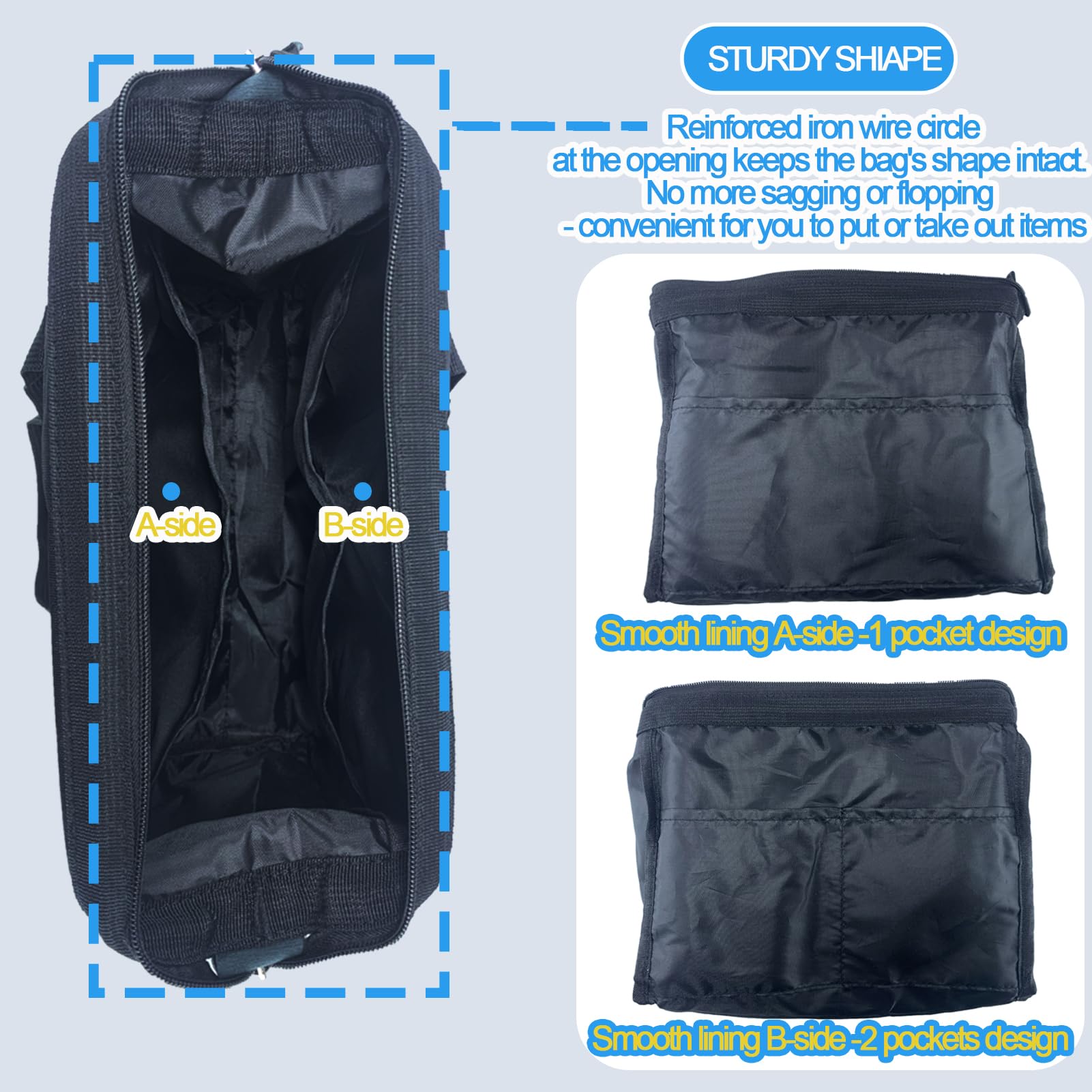 Grande borsa per bingo Daubers con 8 tasche, organizer per accessori da bingo per mancini, custodia da viaggio con apertura rinforzata, regalo a tema per giocatori di bingo, viola, motivo carte da