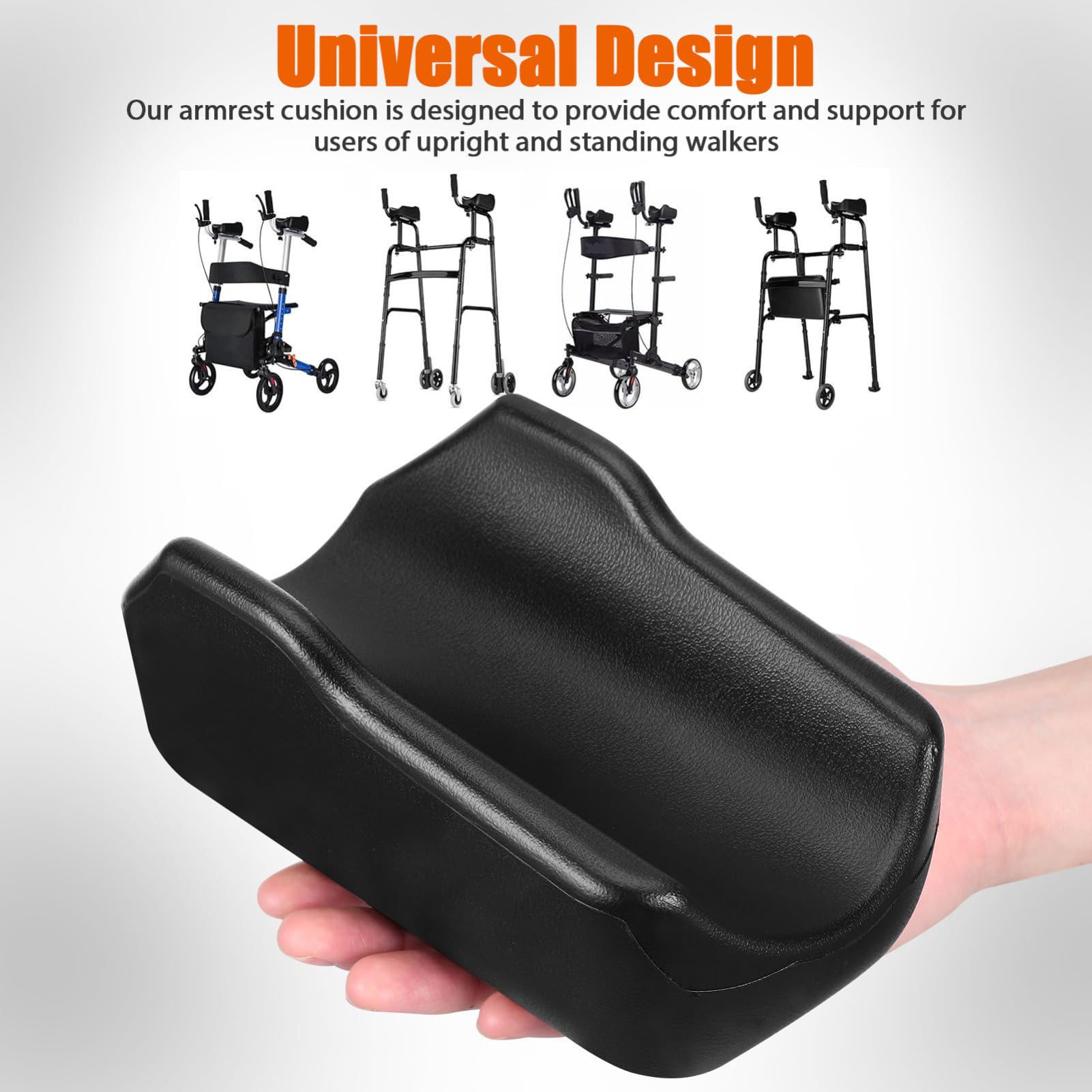 Cuscino Sostitutivo per Bracciolo Deambulatore per Anziani in Pu Morbido e Confortevole, Accessorio Facile da Installare per Rollator e Walker