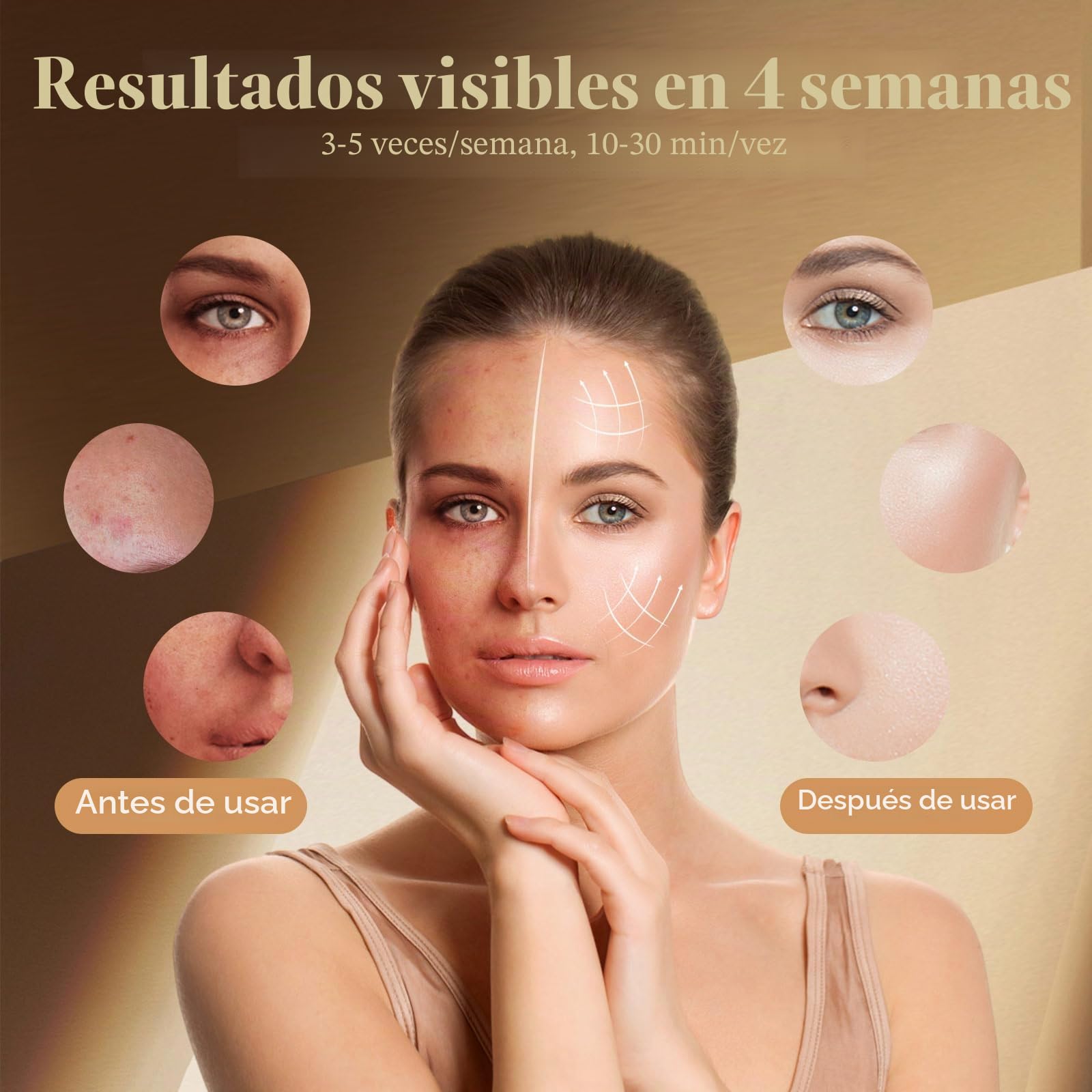 Terapia de luz roja facial, máscara facial LED de 7 colores, infrarrojo cercano, 850 nm, dispositivo portátil y recargable para el cuidado de la piel en casa y de viaje
