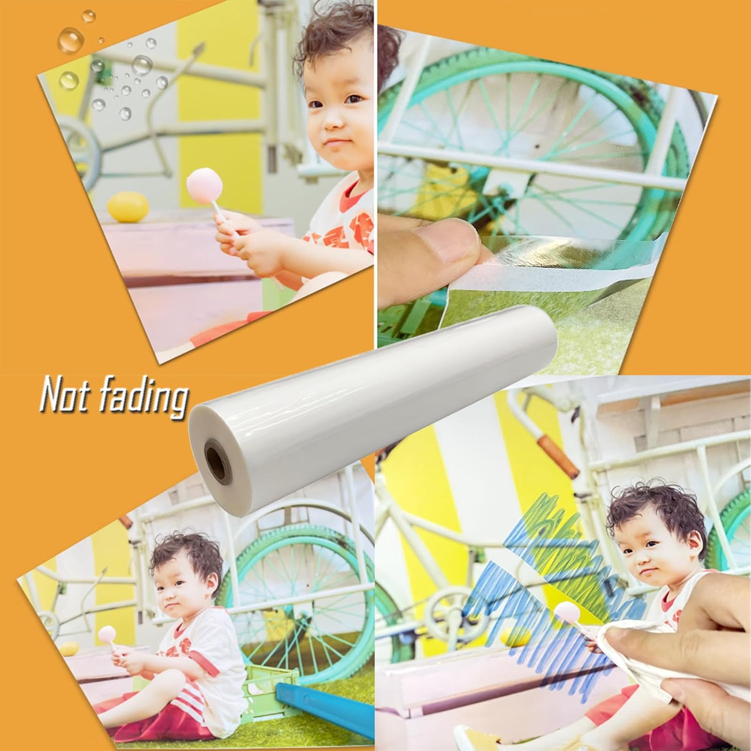 INTBUYING BOPP 656FT x 17.3IN Glossy Thermal Roll Laminating Film for A2 Laminating Machine Hot Roll Laminating Film Compatible Paper PVC PET Film Aluminum Sheet